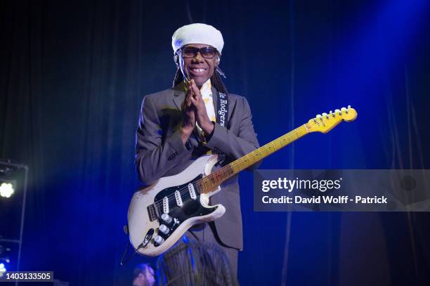 Nile Rodgers from Chic performs at Salle Pleyel on June 15, 2022 in Paris, France.