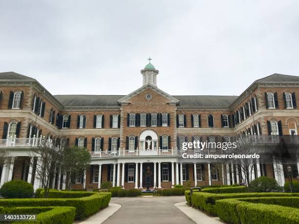 academy of the sacred heart facade, new orleans, louisiana, usa united states of america. - old castle entrance stock pictures, royalty-free photos & images