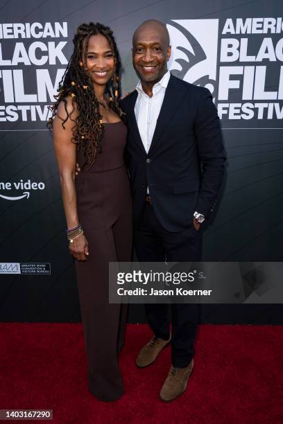 Nicole Friday and Jeff Friday attend the opening night premiere of "Civil" at the 2022 American Black Film Festival at New World Center on June 15,...