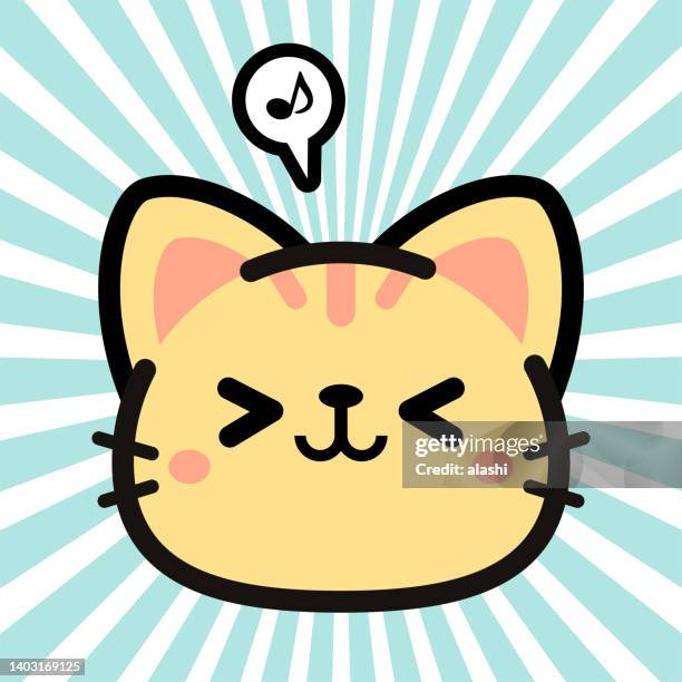 bildbanksillustrationer, clip art samt tecknat material och ikoner med cute character design of the cat - kawaii