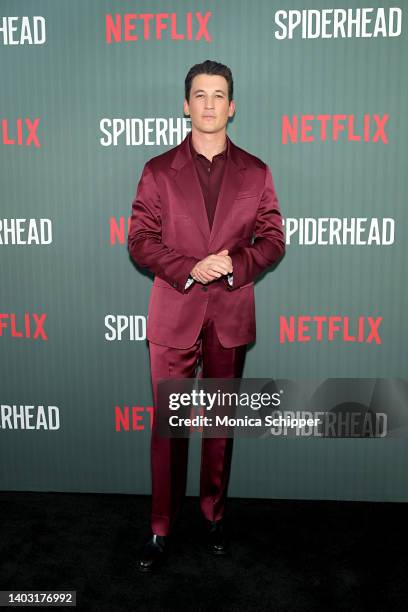 Miles Teller attends the Netflix Spiderhead NY Special Screening on June 15, 2022 in New York City.