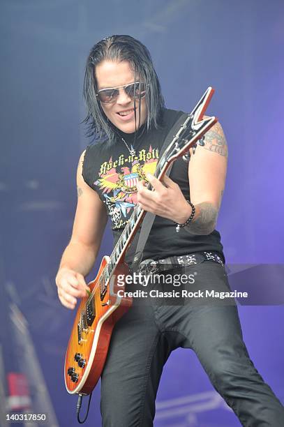 Parker Lundgren of Queensryche performing live on stage at High Voltage Festival on July 23, 2011 in London.