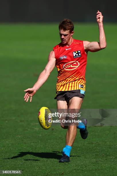 Jez McLennan during a Gold Coast Suns AFL training session at Metricon Stadium on June 16, 2022 in Gold Coast, Australia.