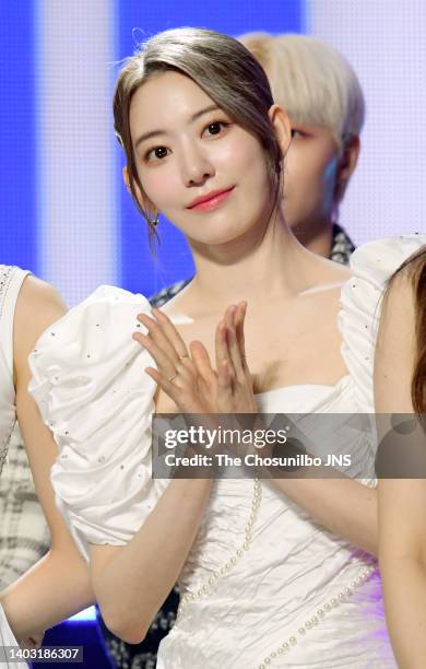 Sakura of LE SSERAFIM during MBC music program 'Show Champion' at MBC Dream Center on May 25, 2022 in Goyang, South Korea.