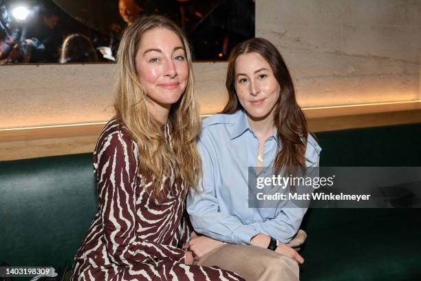 Este Haim and Alana Haim attend the premiere of the Apple TV+ comedy "Loot" at Grandmaster Recorders on June 15, 2022 in Los Angeles, California.