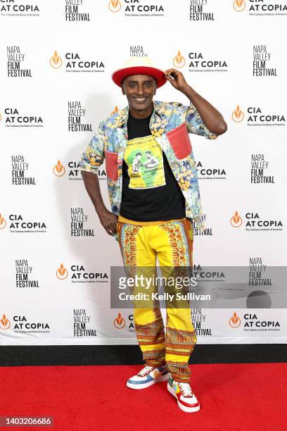 Chef Marcus Samuelsson attends a screening, Q&A and dinner for Netflix's Iron Chef: Quest for an Iron Legend hosted by Napa Valley Film Festival and...