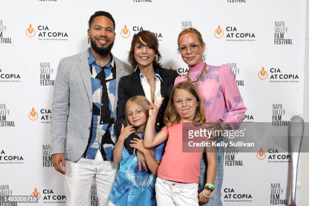 Jocqui Smollett, guest, Chef Dominique Crenn, guest and Maria Bello attend a screening, Q&A and dinner for Netflix's Iron Chef: Quest for an Iron...