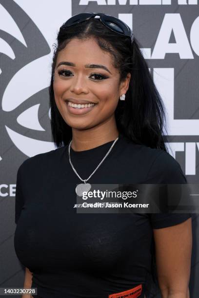 Lady London attends the opening night premiere of "Civil" at the 2022 American Black Film Festival at New World Center on June 15, 2022 in Miami...
