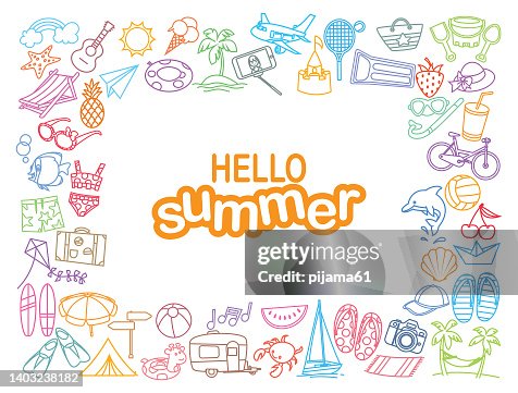Seamless pattern with summer holiday elements Seamless pattern with summer holiday elements