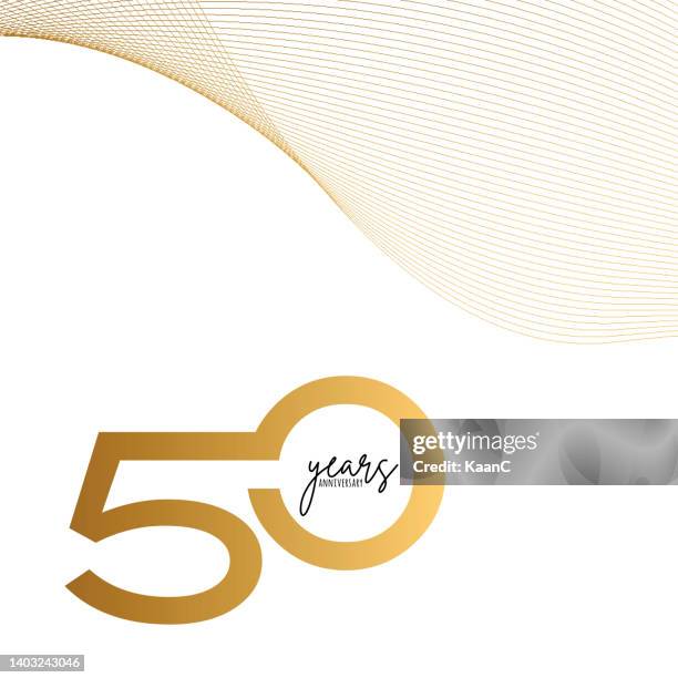 abstract number 50, anniversary logo template isolated, anniversary number, anniversary vector stock illustration - 50th anniversary invite stock illustrations