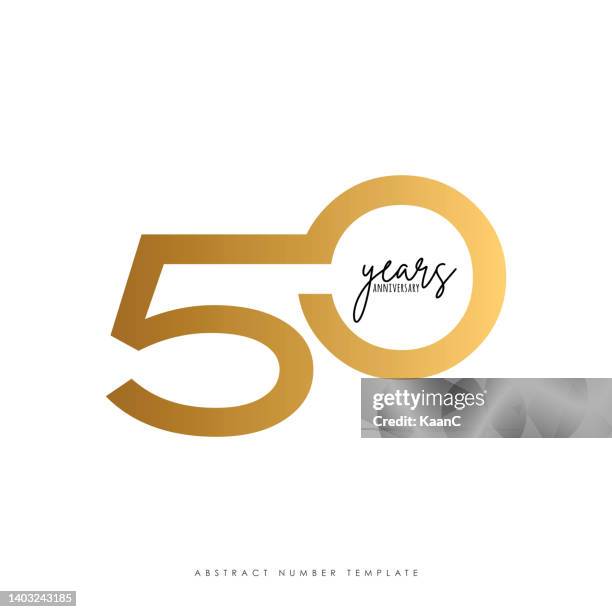 abstract number 50, anniversary logo template isolated, anniversary number, anniversary vector stock illustration - 50th anniversary invite stock illustrations