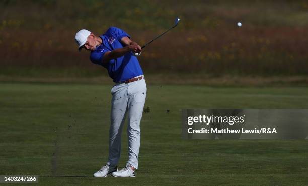 Max Charles of Australia plays a shot from the 2nd fairway during day four of the R&A Amateur Championship at Royal Lytham & St. Annes on June 16,...