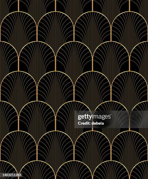 gold and black luxury circle pattern. art deco interior design. - art nouveau stock illustrations