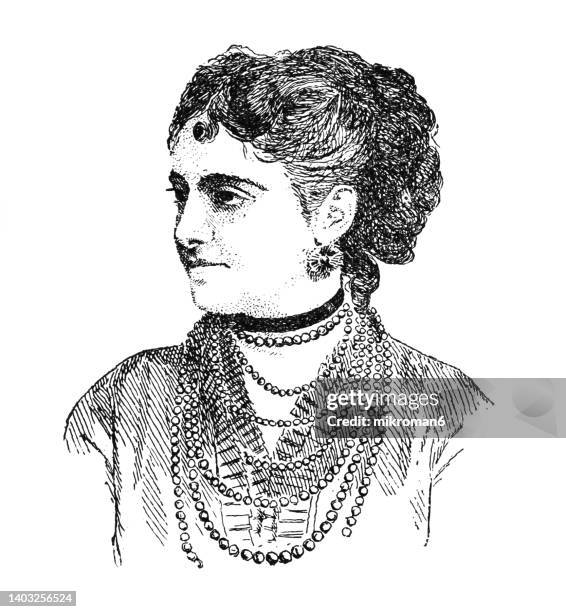 portrait of adelina patti, italian 19th-century opera singer - famous women in history stock pictures, royalty-free photos & images