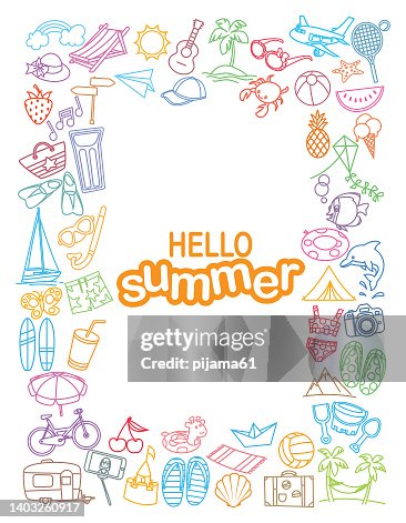 Seamless pattern with summer holiday elements Seamless pattern with summer holiday elements