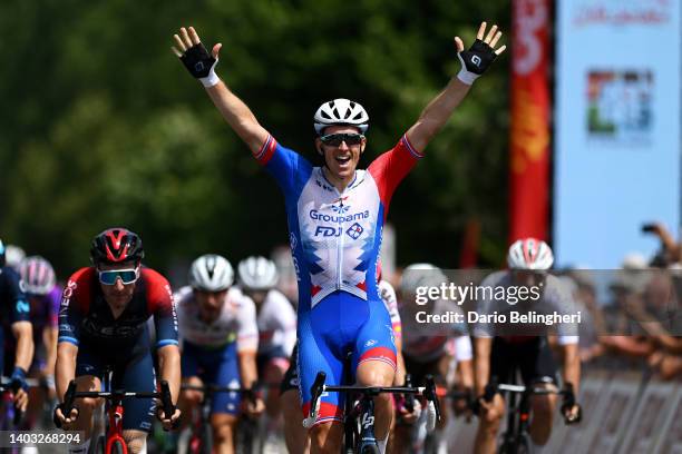 Arnaud Demare of France and Team Groupama - FDJ celebrates at finish line as stage winner during the 46th La Route d'Occitanie - La Depeche du Midi...