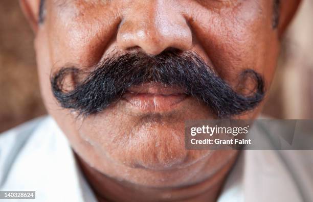 close up moustache. - bigote fotografías e imágenes de stock