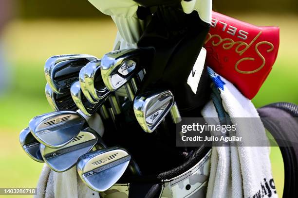 Detailed view of golf clubs during the Division III Men's Golf Championship held at The Mission Inn Resort and Club on May 13, 2022 in Howey In The...