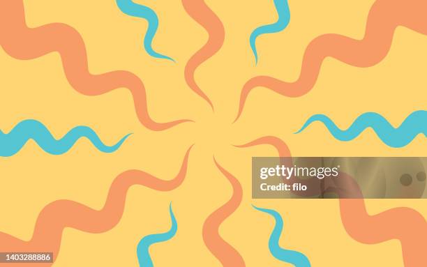 sommer squiggle zig zag hintergrund - wahnsinn stock-grafiken, -clipart, -cartoons und -symbole