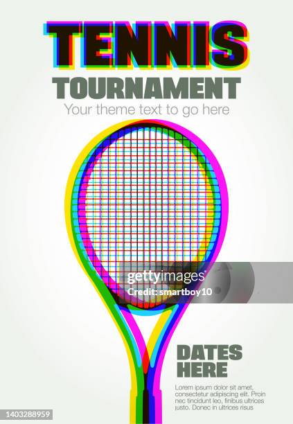 ilustraciones, imágenes clip art, dibujos animados e iconos de stock de cartel del torneo de tenis - volear