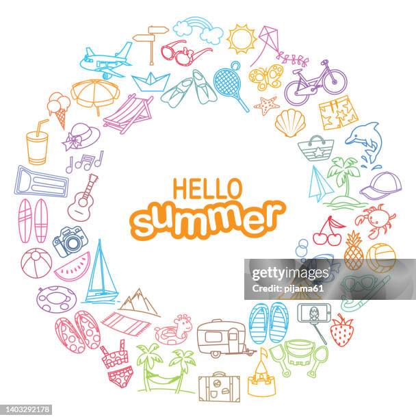 ilustraciones, imágenes clip art, dibujos animados e iconos de stock de icono de verano - bolsa de playa