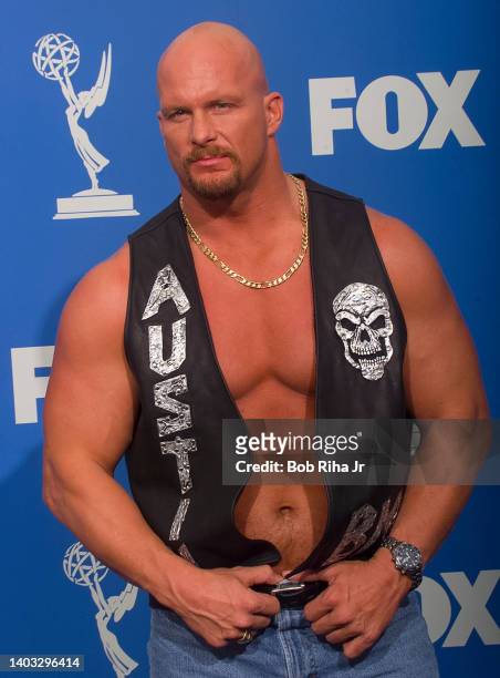 Pro wrestler Steve Austin backstage at the 52nd Emmy Awards Show at the Shrine Auditorium, September 12, 1999 in Los Angeles, California.