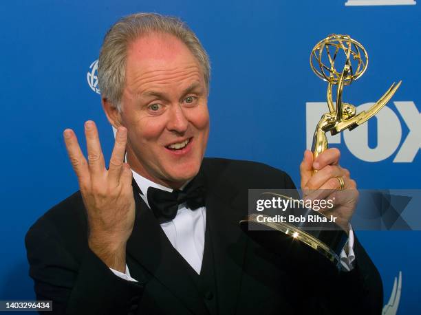 Emmy Winner John Lithgow backstage at the 52nd Emmy Awards Show at the Shrine Auditorium, September 12, 1999 in Los Angeles, California.