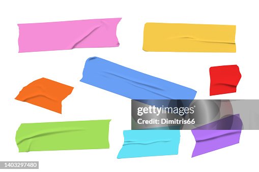 Vector adhesive tape. Set of realistic sticky tape stripes Vector adhesive tape. Set of realistic sticky tape stripes