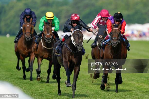 Adam Kirby riding Claymore win The Hampton Court Stakes during Royal Ascot 2022 at Ascot Racecourse on June 16, 2022 in Ascot, England.