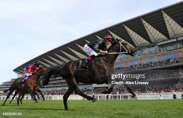 Claymore ridden by Adam Kirby wins The Hampton Court Stakes during day three of Royal Ascot 2022 at Ascot Racecourse on June 16, 2022 in Ascot,...
