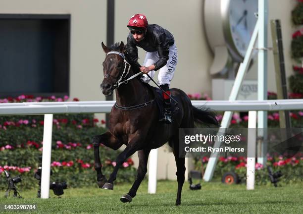 Claymore ridden by Adam Kirby wins the Hampton Court Stakes during Day Three of Royal Ascot 2022 at Ascot Racecourse on June 16, 2022 in Ascot,...