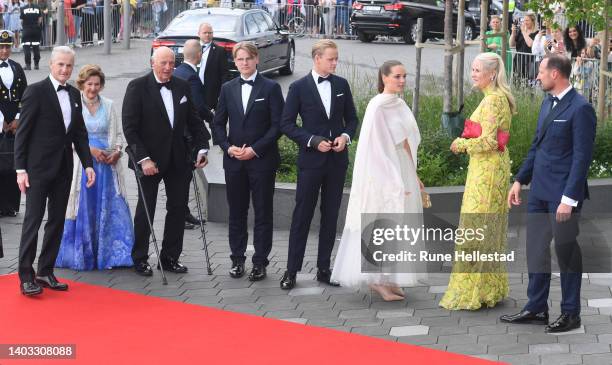 Norwegian Prime Minister Jonas Gahr Store, King Harald, Queen Sonja, Marius Borg Hoiby, Princess Ingrid Alexandra, Prince Sverre Magnus, Crown Prince...