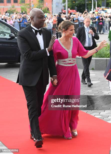 Princess Martha- Louise and Durek Verrett attend the celebrations of Princess Ingrid Alexandra's Official Day at Deichman Museum on June 16, 2022 in...