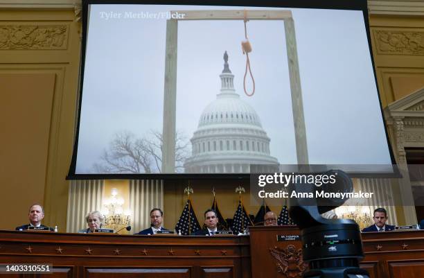 Noose is displayed as U.S. Rep. Bennie Thompson , Chair of the Select Committee to Investigate the January 6th Attack on the U.S. Capitol, delivers...