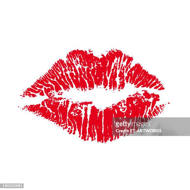 ilustraciones, imágenes clip art, dibujos animados e iconos de stock de estampado de lápiz labial red kiss - human lips