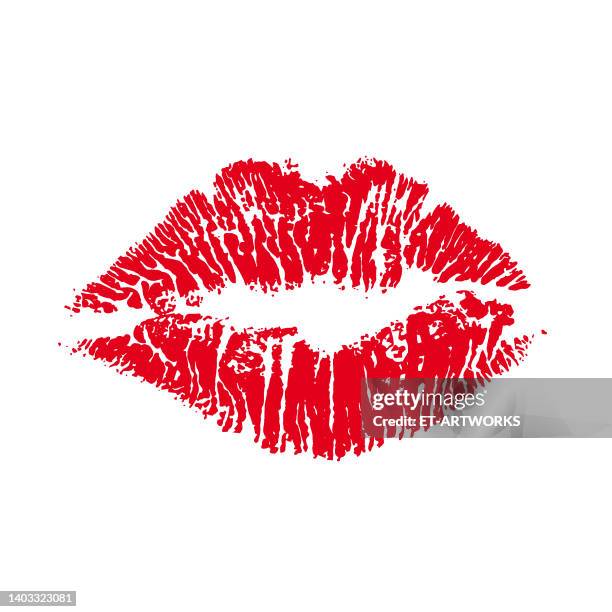 red kiss lipstick print - lipstick kiss stock illustrations