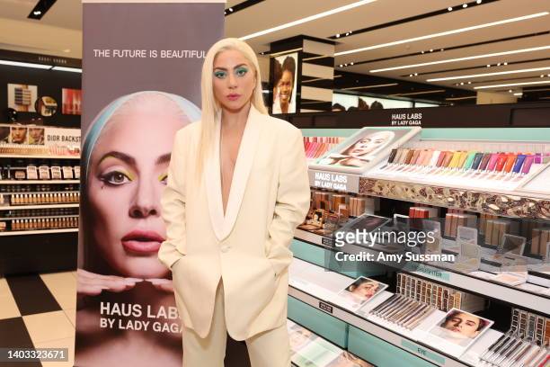 In this image released on June 16 Founder Lady Gaga makes a surprise appearance to celebrate the Launch of Haus Labs by Lady Gaga at Sephora...