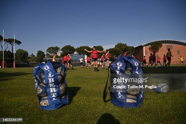 A general view during during an Italy Women's Rugby training session at Centro Sportivo Giulio Onesti on June 16, 2022 in Rome, Italy.