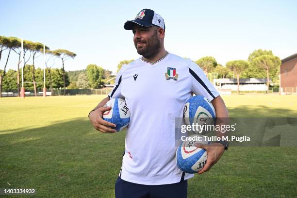 Plinio Sciamanna of Italy Women during an Italy Women's Rugby training session at Centro Sportivo Giulio Onesti on June 16, 2022 in Rome, Italy.