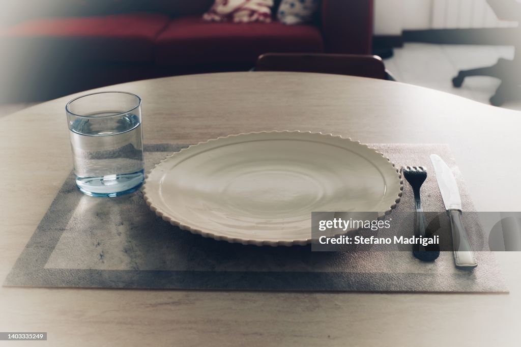 White plate set in the house