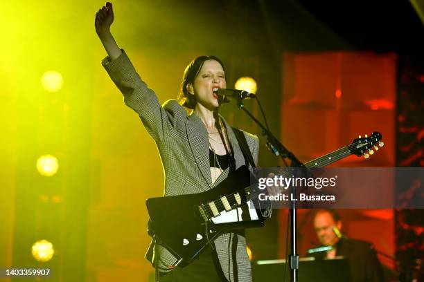 St. Vincent performs onstage at the Songwriters Hall of Fame 51st Annual Induction and Awards Gala at Marriott Marquis on June 16, 2022 in New York...