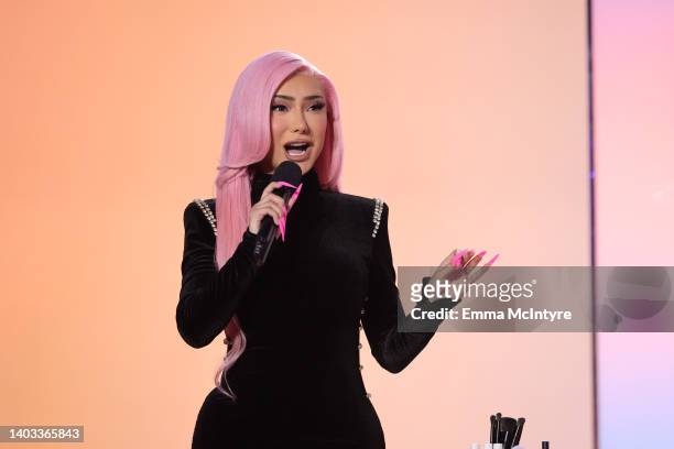 Nikita Dragun speaks onstage as YouTube Shopping presents Beauty Festival 2022 at YouTube Stages LA on June 16, 2022 in Los Angeles, California.