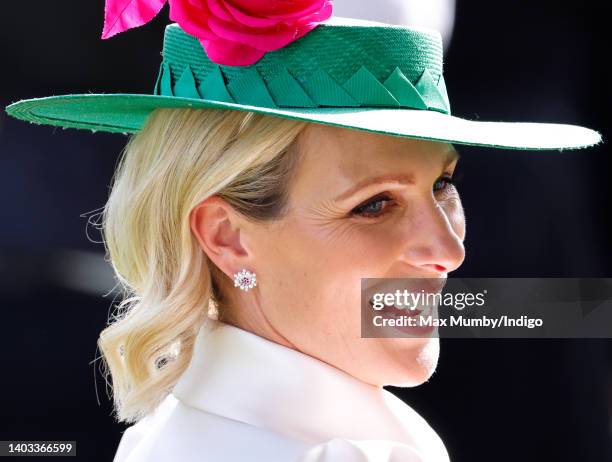 Zara Tindall attends day 3 'Ladies Day' of Royal Ascot at Ascot Racecourse on June 16, 2022 in Ascot, England.