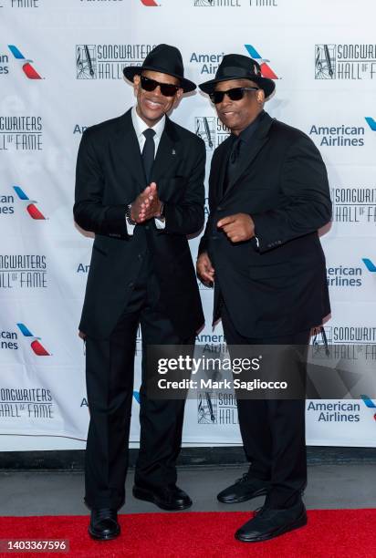 Hall of Fame Inductees Jimmy Jam and Terry Lewis attend the 2022 Songwriters Hall Of Fame Induction And Awards Gala at The New York Marriott Marquis...