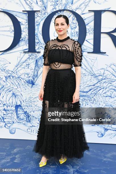 Amira Casar attends "Crucero Collection" fashion show presentation by Dior at Plaza de España on June 16, 2022 in Seville, Spain.