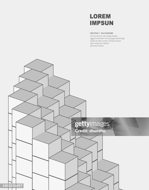 minimalism geometric 3d cube model structure pattern - geometric cube background stock illustrations