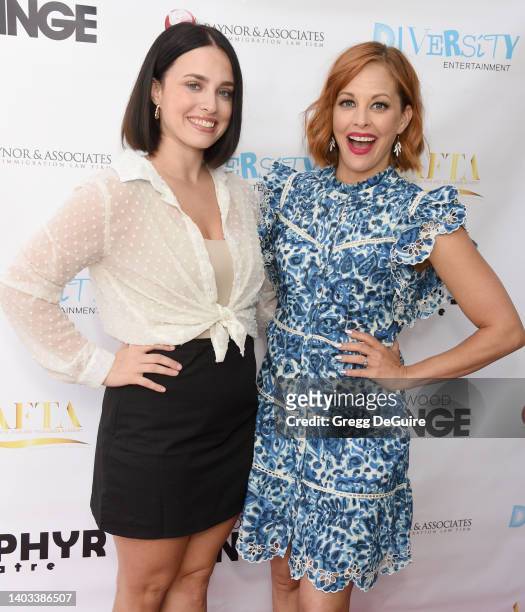 Brittany Paffrath and Amy Paffrath attend the "Dead Skin" Opening Night At Hollywood Fringe Festival at Zephyr Theatre on June 16, 2022 in Los...