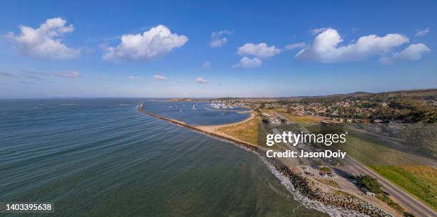 aerial view half moon bay - san mateo california stock pictures, royalty-free photos & images