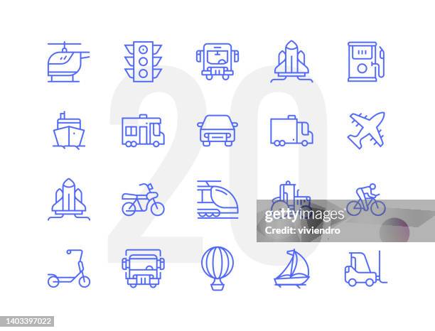 transportation line icon set - convoy 幅插畫檔、美工圖案、卡通及圖標