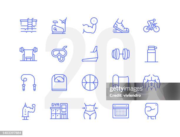 illustrations, cliparts, dessins animés et icônes de jeu d’icônes fitness line - steroids